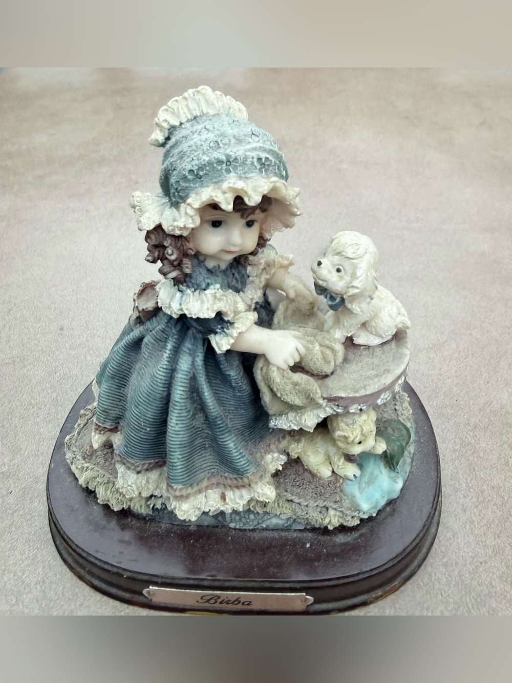 Vintage Bartolozzi Italian Design “Birba” Figurine Hand Painted Girl & Puppies